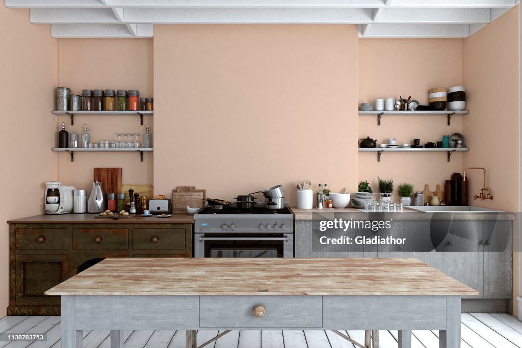 Empty classic kitchen