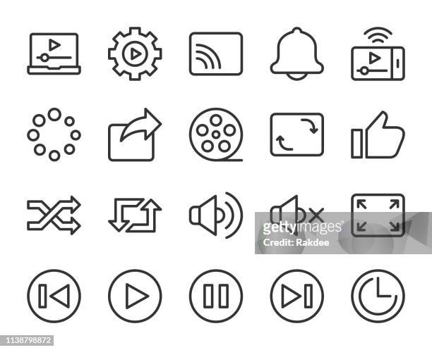 video streaming - line icons - streamer stock illustrations