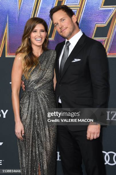 Actor Chris Pratt and fiance author Katherine Schwarzenegger arrive for the World premiere of Marvel Studios' "Avengers: Endgame" at the Los Angeles...