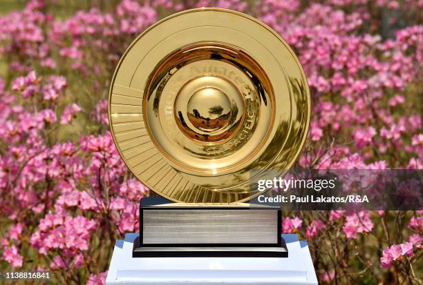 The winner's trophy pictured ahead of the Women's Amateur Asia-Pacific Championship at The Royal Golf Club on April 23, 2019 in Hokota, Japan.