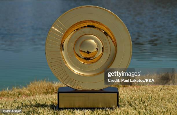 The winner's trophy pictured ahead of the Women's Amateur Asia-Pacific Championship at The Royal Golf Club on April 23, 2019 in Hokota, Japan.