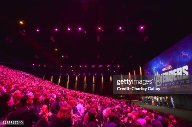 Guests attend the Los Angeles World Premiere of Marvel Studios' "Avengers: Endgame" at the Los Angeles Convention Center on April 23, 2019 in Los...