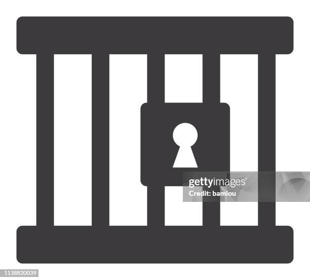 sperre und bars icon - murderer stock-grafiken, -clipart, -cartoons und -symbole