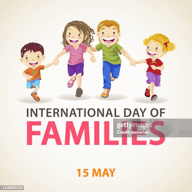 stockillustraties, clipart, cartoons en iconen met gelukkige internationale dag van de familie - day un