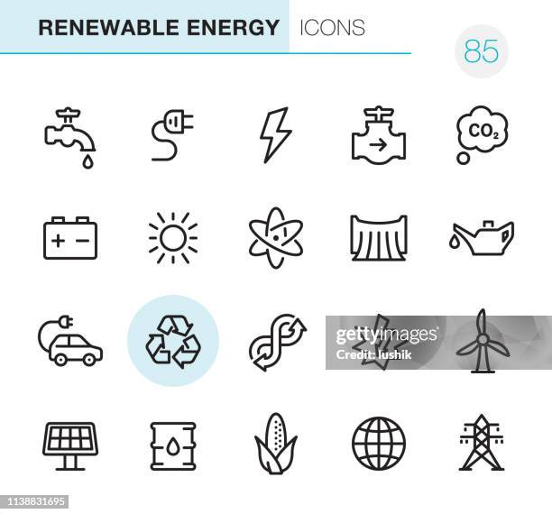 ilustrações de stock, clip art, desenhos animados e ícones de renewable energy - pixel perfect icons - lata de óleo