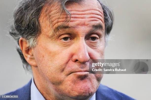 Pierre Ferracci, president of Paris FC during the Ligue 2 match between Paris FC and Valenciennes FC at Stade Charlety on April 22, 2019 in Paris,...