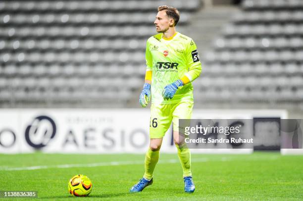 Damien Perquis of Valenciennes during the Ligue 2 match between Paris FC and Valenciennes FC at Stade Charlety on April 22, 2019 in Paris, France.