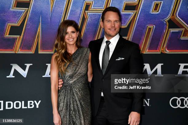 Katherine Schwarzenegger and Chris Pratt attends the World Premiere of Walt Disney Studios Motion Pictures "Avengers: Endgame" at Los Angeles...