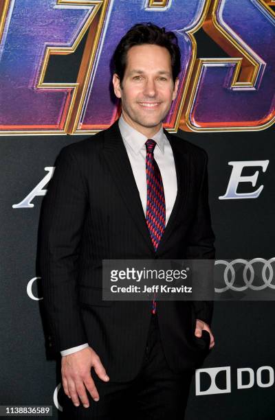 Paul Rudd attends the World Premiere of Walt Disney Studios Motion Pictures "Avengers: Endgame" at Los Angeles Convention Center on April 22, 2019 in...