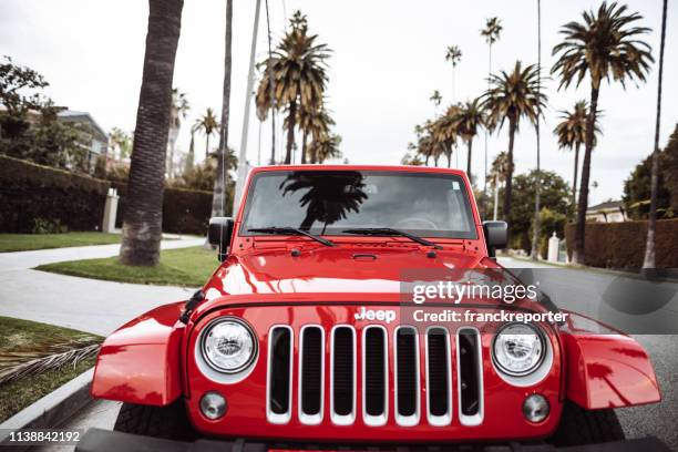 new 2019 jeep wrangler in beverly drive los angeles - radiator grille stock pictures, royalty-free photos & images