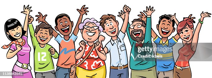 Cheering Group Of People High-Res Vector Graphic - Getty Images Cheering Group Of People High-Res Vector Graphic - Getty Images
