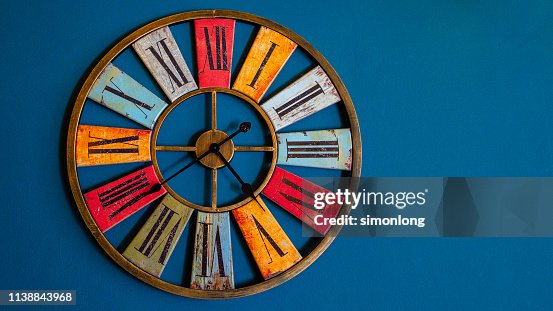 A clock hanging on the wall A clock hanging on the wall