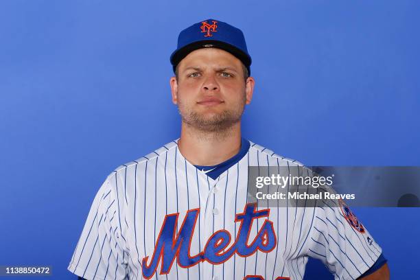 Devin Mesoraco of the New York Mets poses for a photo on Photo Day at First Data Field on February 21, 2019 in Port St. Lucie, Florida.