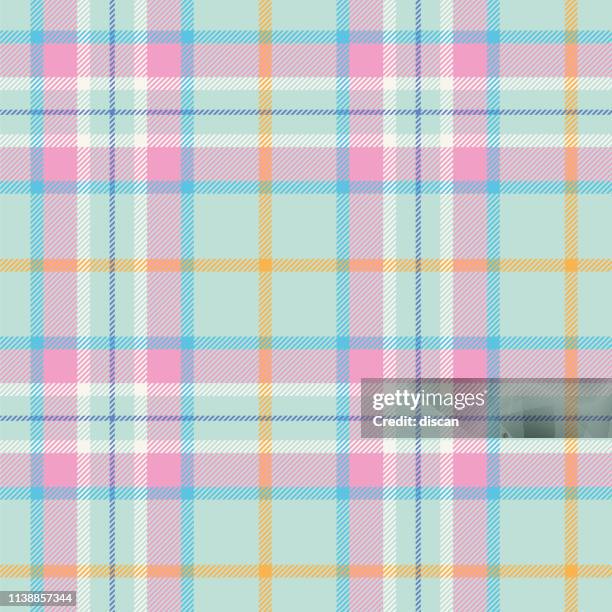 bildbanksillustrationer, clip art samt tecknat material och ikoner med påsk färger tartan sömlösa mönster - checked