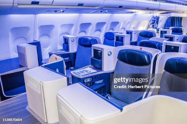 business class - airbus a330 - pr-aiy - azul linhas aéreas - during the party ceremony - azul 10 years - airbus concept cabin stock pictures, royalty-free photos & images