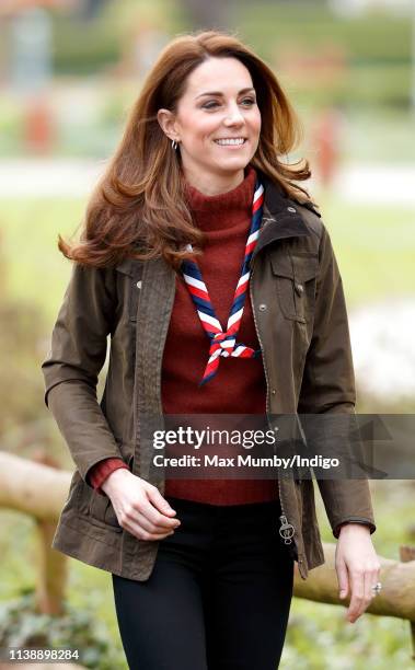 Catherine, Duchess of Cambridge visits the Scouts' headquarters at Gilwell Park, to learn more about the organisation's new pilot scheme to bring...