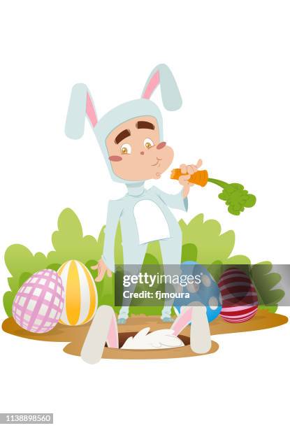ready to start easter - kitchen front view stock illustrations