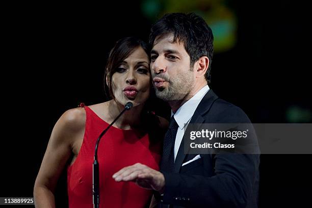 Elizabeth Cervantes and Miguel Rodarte attend to the ceremony of Ariel Awards 2011 at Bellas Artes on May 7, 2011 in Mexico City, Mexico.