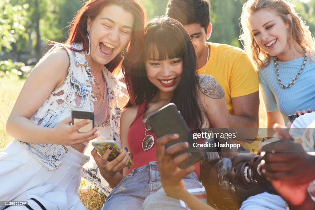 Group of friends having fun