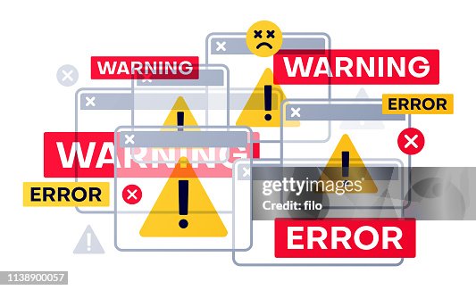 Problem Or Warning Warning And Error Messages High-Res Vector Graphic - Getty Images