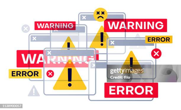 Red Triangle Error 143 Red Warning Triangle High Res Illustrations - Getty Images