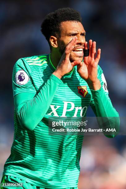 Etienne Capoue of Watford during the Premier League match between Huddersfield Town and Watford FC at John Smith's Stadium on April 20, 2019 in...