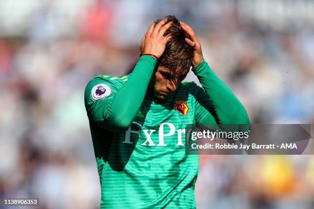 Gerard Deulofeu of Watford during the Premier League match between Huddersfield Town and Watford FC at John Smith's Stadium on April 20, 2019 in...