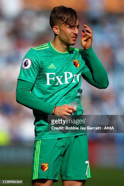 Gerard Deulofeu of Watford during the Premier League match between Huddersfield Town and Watford FC at John Smith's Stadium on April 20, 2019 in...
