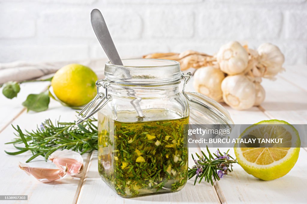 Fresh Salad Dressing with Rosemary, Garlic and Lemon