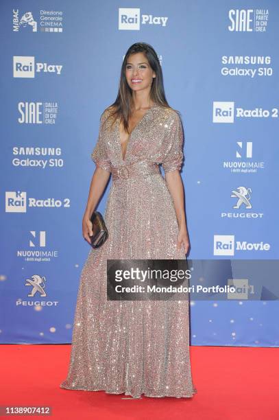The Italian naturalized Cuban model, showgirl and actress Ariadna Romero during the red carpet of the 64th edition of the David di Donatello. Rome ,...
