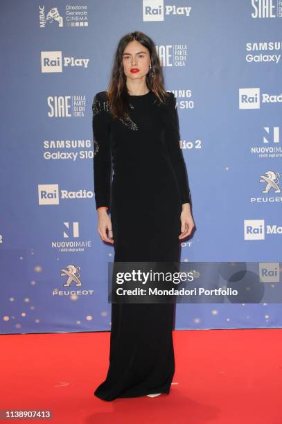 Polish model and actress Kasia Smutniak during the red carpet of the 64th edition of the David di Donatello. Rome , March 27th, 2019