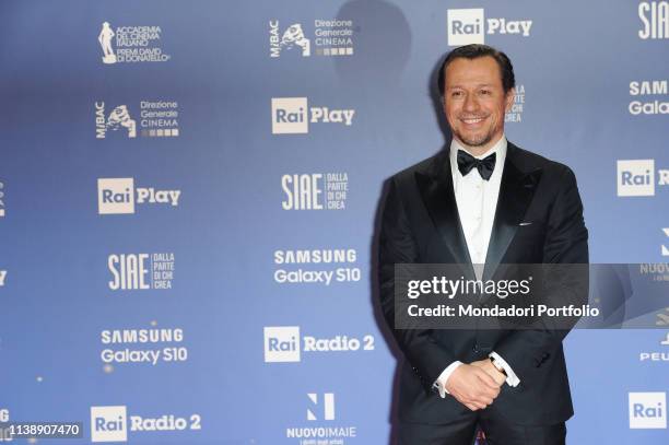 Italian actor Stefano Accorsi during the red carpet of the 64th edition of the David di Donatello. Rome , March 27th, 2019