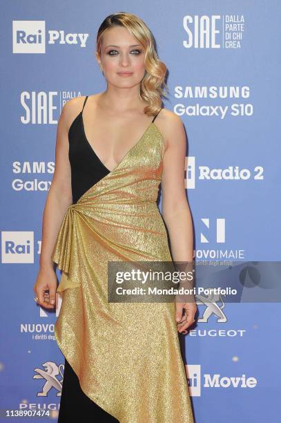 Italian actress Carolina Crescentini during the red carpet of the 64th edition of the David di Donatello. Rome , March 27th, 2019