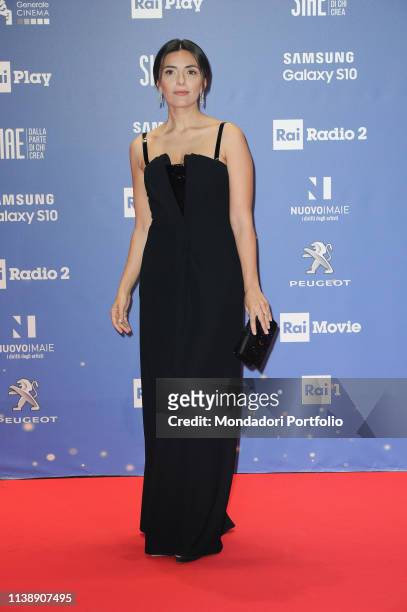 Italian actress Serena Rossi during the red carpet of the 64th edition of the David di Donatello. Rome , March 27th, 2019