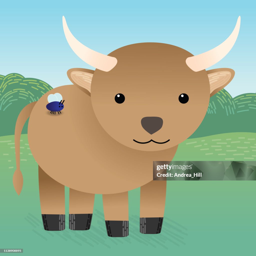 Cute Calf Gets Bitten by Fly