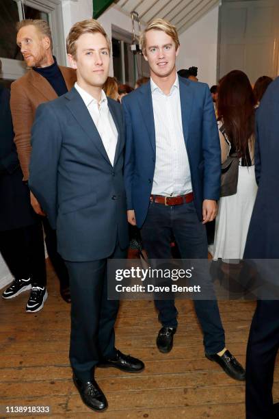 Archie Rutland and George Spencer-Churchill at the Gentleman's Journal e-commerce site unveiling at My Beautiful City on March 28, 2019 in London,...