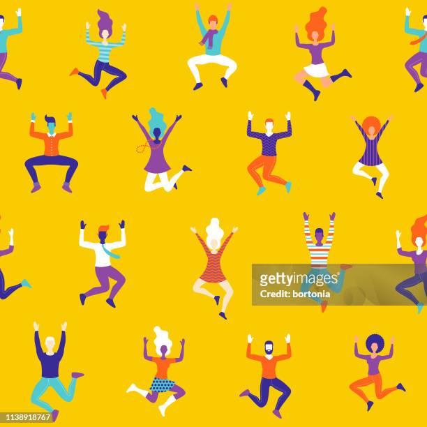 ilustrações de stock, clip art, desenhos animados e ícones de fun celebrating people seamless pattern - bailarina sapato