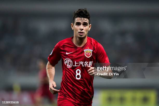 Oscar of Shanghai SIPG reacts during the AFC Champions League Group H match between Sydney FC and Shanghai SIPG at Shanghai Stadium on April 23, 2019...