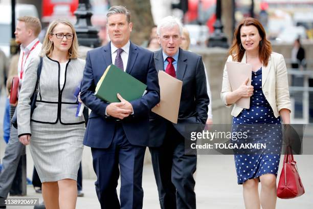 Labour's Shadow Secretary of State for Business Energy and Industrial Strategy, Rebecca Long-Bailey, Labour's Brexit spokesman Keir Starmer, Shadow...
