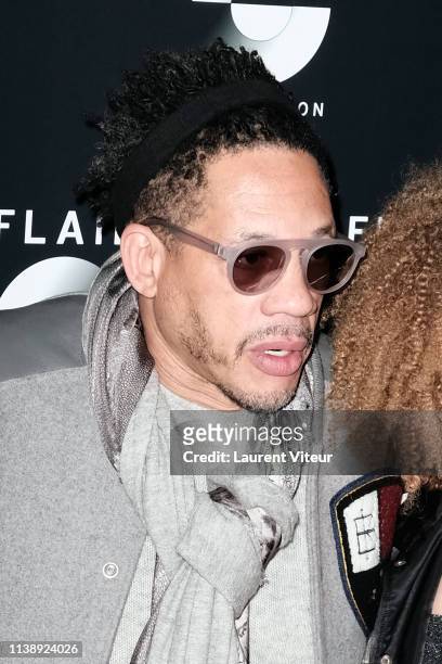 Didier Morville aka JoeyStarr attends "Flair Groupe 10th Anniversary" at Hotel Le Marois on March 28, 2019 in Paris, France.