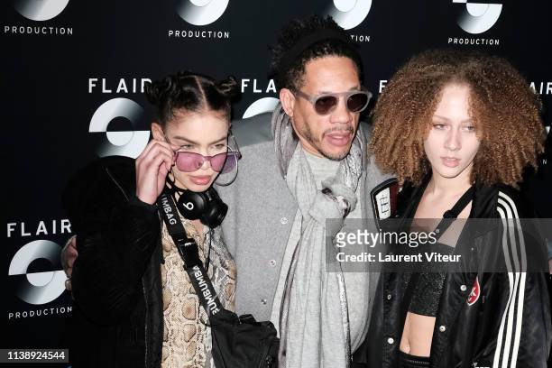 Didier Morville aka JoeyStarr and guests attend "Flair Groupe 10th Anniversary" at Hotel Le Marois on March 28, 2019 in Paris, France.