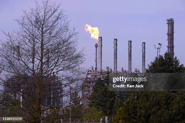 ExxonMobil's Fife Ethylene Plant where "unplanned flaring" following a malfunction has caused concern amongst local residents, on April 23, 2019 in...