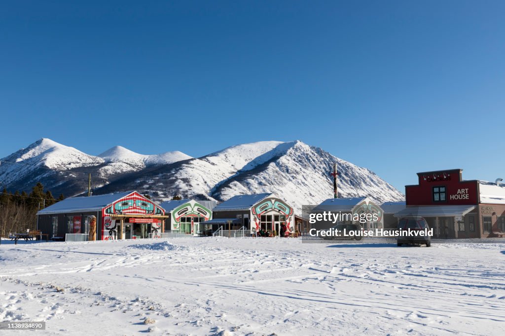 Carcross Commons, a retail village showcasing First Nations culture, art and crafts, Yukon, Canada