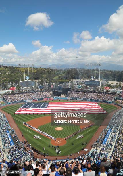 124 Celebrities At The Los Angeles Dodgers Game Opening Day Stock