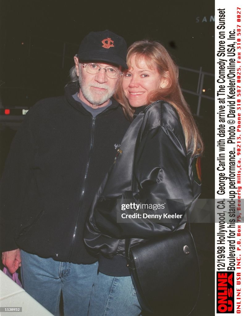 12/19/98 Hollywood, CA. George Carlin with date arrive at The Comedy Store on Sunset Boulevard for h