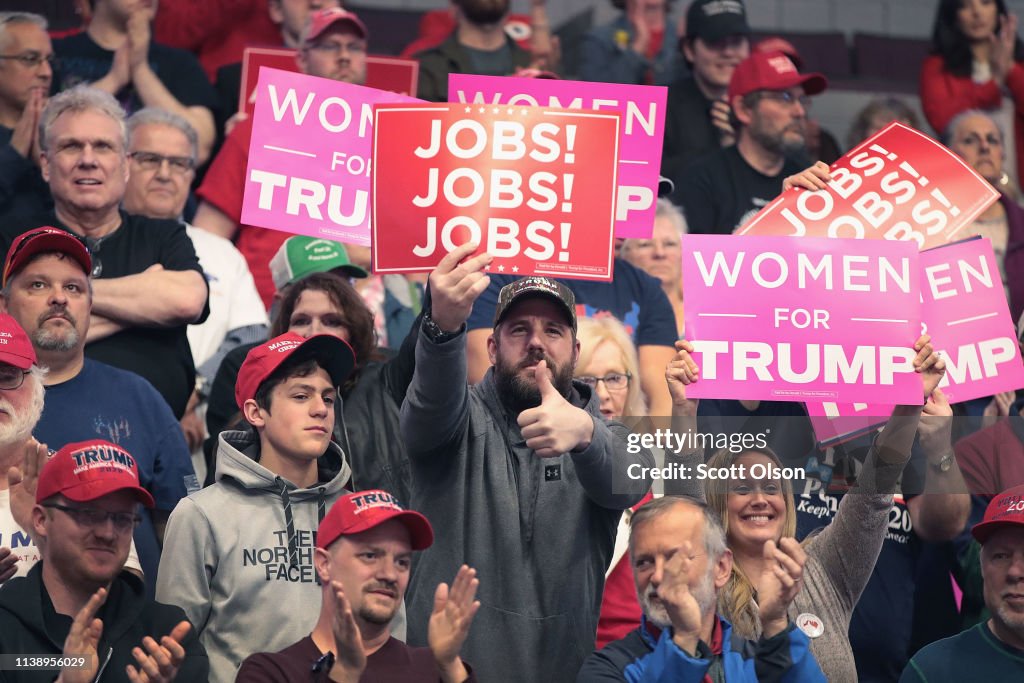 Maga Sign Rally Guests attend a rally with President Donald Trump at the Van Andel ...