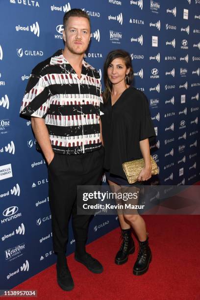 Dan Reynolds and Aja Volkman attend the 30th Annual GLAAD Media Awards Los Angeles at The Beverly Hilton Hotel on March 28, 2019 in Beverly Hills,...