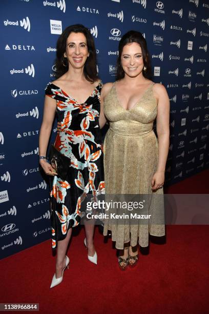 Aline Brosh McKenna and Rachel Bloom attend the 30th Annual GLAAD Media Awards Los Angeles at The Beverly Hilton Hotel on March 28, 2019 in Beverly...