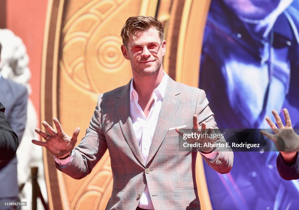 Marvel Studios' "Avengers: Endgame" Stars Place Handprints In Cement At TCL Chinese Theatre