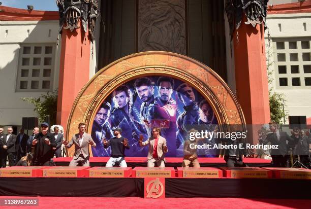 Marvel Studios' "Avengers: Endgame" stars President of Marvel Studios/Producer Kevin Feige, Chris Hemsworth, Chris Evans, Robert Downey Jr., Scarlett...